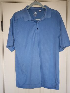 Cutter & Buck Sky Blue Men's Short Sleeve Polo